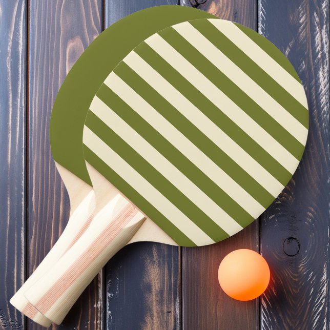Raquette De Ping Pong Bandes polo d'olive douce et solides (Créateur téléchargé)