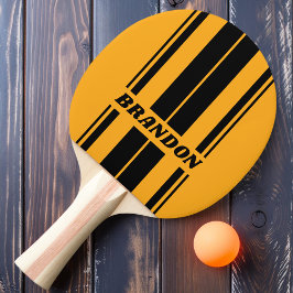 Raquette De Ping Pong Bandes rétro de plateau de tournesol avec nom