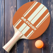 Bandes rétro orange double carte avec nom