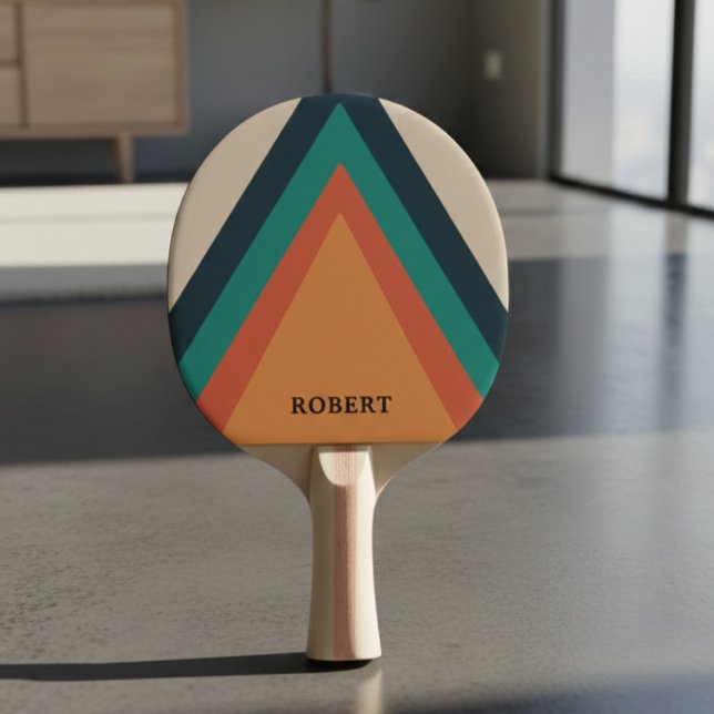 Raquette De Ping Pong Bandes rétro stylées Cool personnalisées (Créateur téléchargé)