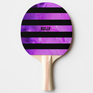 Raquette De Ping Pong bandes texturées violettes et noires