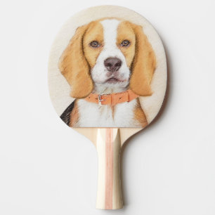 Raquette De Ping Pong Beagle Hound Dog Peinture Animal Art original