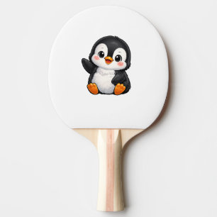 Raquette De Ping Pong Bébé manchot mignon faisant signe Personnage de de