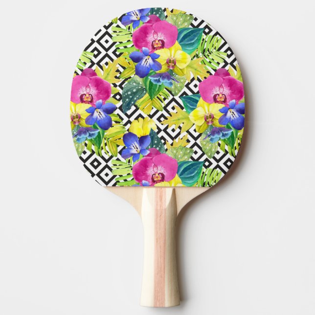 Raquette De Ping Pong Bégonia et palmettes d'orchidée (Devant)