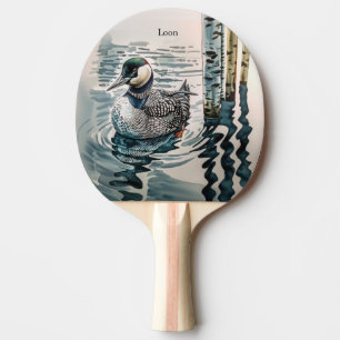 Raquette De Ping Pong belle laine sur l'eau en aquarelle