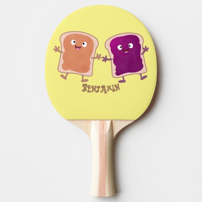 Raquette De Ping Pong Beurre d'arachide mignonne et caricature sandwich  (Devant)