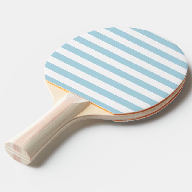 Raquette De Ping Pong Bleu clair Stripes Vacances Été Pastel (Dos Angle)