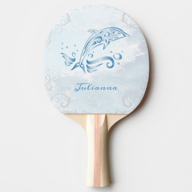 Raquette De Ping Pong Bleu Dauphin Ping Paddle personnalisé (Devant)