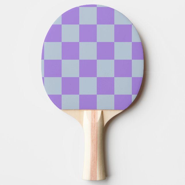 Raquette De Ping Pong Bleu doux et À damiers lavande (Devant)