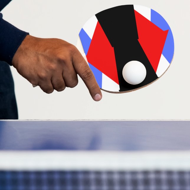 Raquette De Ping Pong Bleu esthétique Rouge noir et blanc Absact moderne (Insitu)