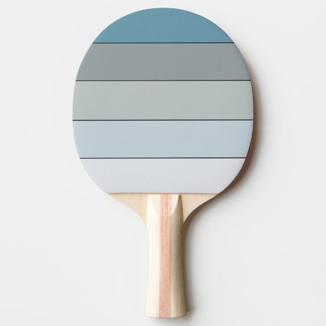 Raquette De Ping Pong Bleu Et Gris Sur Papier Aquarelle (Devant)