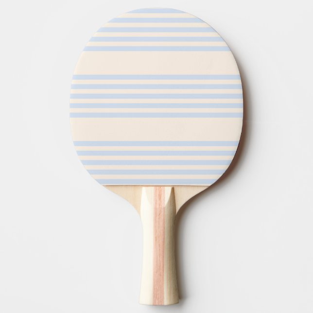 Raquette De Ping Pong Bleu pâle et beige cinq rayures motif (Devant)