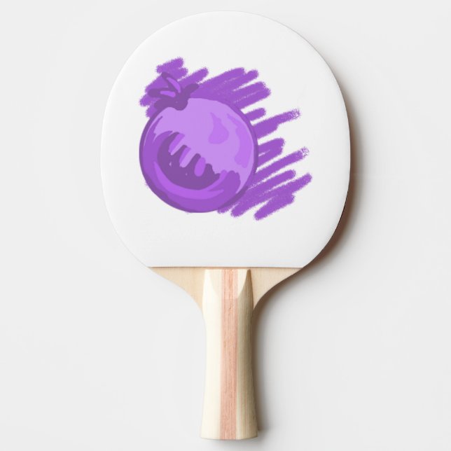 Raquette De Ping Pong Bleuets et crème Motif de fruits (Devant)