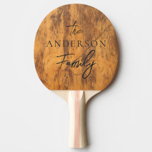Raquette De Ping Pong Bloc de Boucherie Nom de Famille Manuscrit