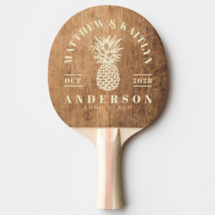 Raquette De Ping Pong Bloc de découpe vintage Tropical mariage à l'anana