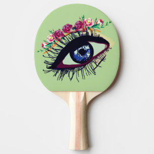 Raquette De Ping Pong Blue Eye Art, Fleurs Ping Pong Paddle