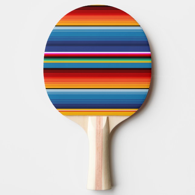 Raquette De Ping Pong Blue Gold Red Sarape mexicaine (Devant)