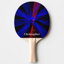 Raquette De Ping Pong Blueberry Abstract Geometric Ping Pong Paddle