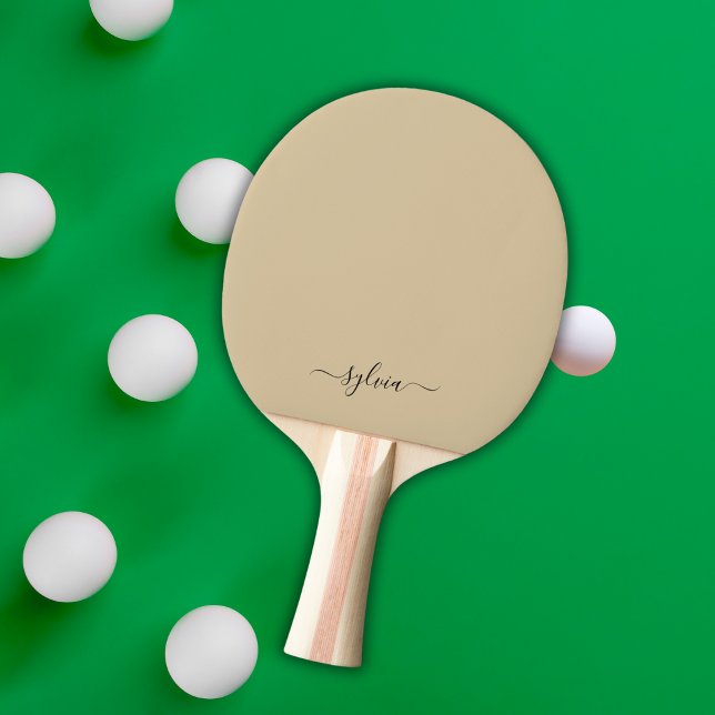 Raquette De Ping Pong Blush Dusty Jaune moderne fille Monogramme Nom (Dusty Yellow Monogram Ping Pong Paddle
)