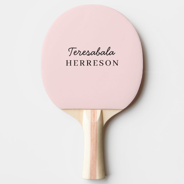 Raquette De Ping Pong Blush Pink Monogram Modern Minimal Feminine Art (Devant)