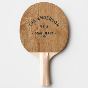 Raquette De Ping Pong Bois de pin de campagne vintage nom de famille bor