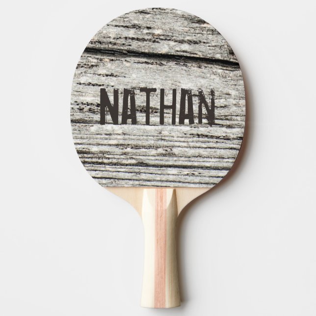 Raquette De Ping Pong Bois Patiné rustique Personnalisé (Devant)