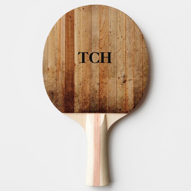 Raquette De Ping Pong Bois personnalisé rustique pays Brown noir (Devant)