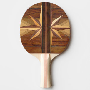 Raquette De Ping Pong Bois rustique rétro