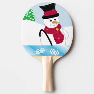 Raquette De Ping Pong Bonhomme de neige avec canne