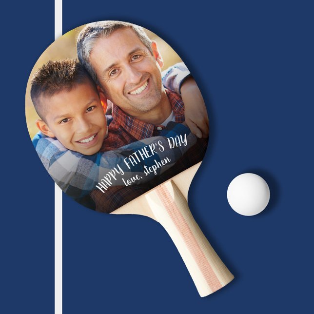 Raquette De Ping Pong Bonne Fête des pères Photo personnalisée (Créateur téléchargé)