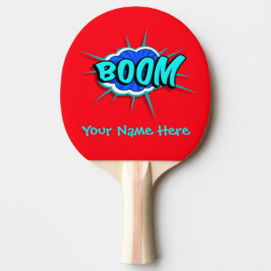 Raquette De Ping Pong Boom Bang Rouge & Bleu Personnalisé
