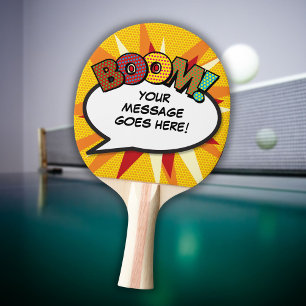 Raquette De Ping Pong BOOM Discours Personnalisé Bubble Funny Cool