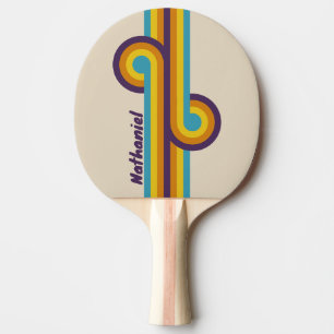 Raquette De Ping Pong Boucle à rayures arc-en-ciel poussière de prune av