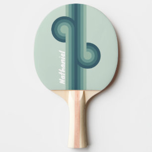 Raquette De Ping Pong Boucle Nostalgique Vert Océan avec Nom