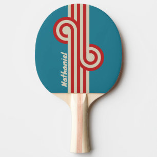Raquette De Ping Pong Boucle Rétro Aqua Surf avec Nom