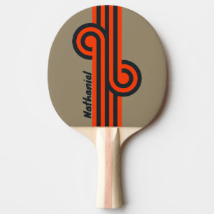 Raquette De Ping Pong Boucle Rétro de Prairie Désertique avec Nom