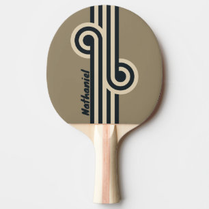Raquette De Ping Pong Boucle rétro tempétueuse du désert avec nom