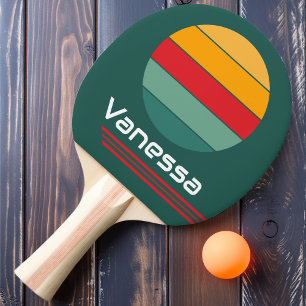 Raquette De Ping Pong Boucle verte Retro Rotation