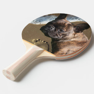 Raquette De Ping Pong Bouledogue français au bord de la mer French Bulld