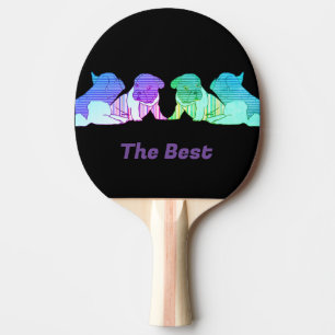 Raquette De Ping Pong Bouledogue français Comic Neon Bouledogue français