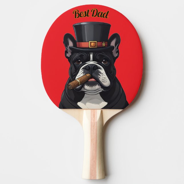 Raquette De Ping Pong Bouledogue français French Bulldog cigare (Devant)