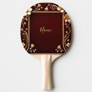 Raquette De Ping Pong Bourgogne Golden Flowers Ping Pong