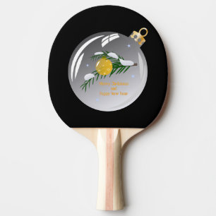 Raquette De Ping Pong Branche de Noël décorée en bauble