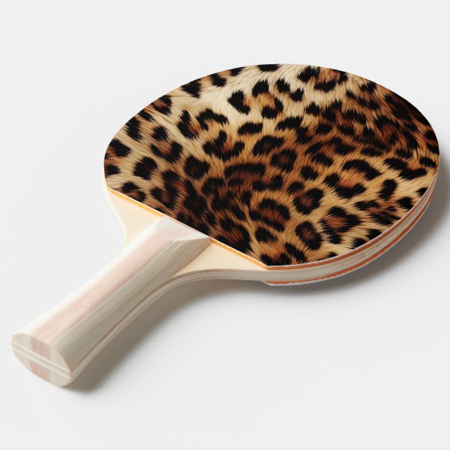 Raquette De Ping Pong Brown Crème léopard animal (Devant Angle)