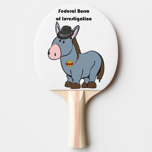 Raquette De Ping Pong Bureau fédéral d'enquête du FBI Dessin d'âne (Devant)