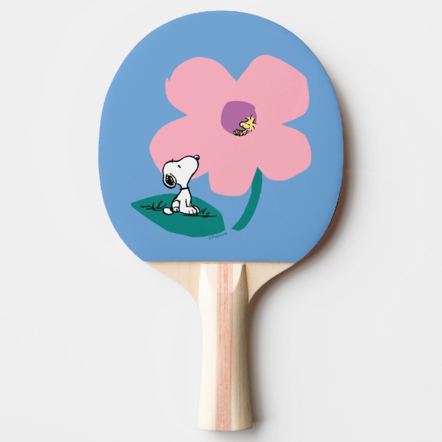 Raquette De Ping Pong cacahuètes | Illustration Nature Rose Flower (Devant)