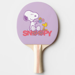 Raquette De Ping Pong cacahuètes   Snoopy & Woodstock Flowers