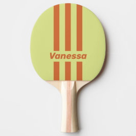 Raquette De Ping Pong Cactus du désert rétro à trois bandes avec nom