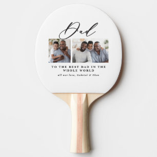 Raquette De Ping Pong Cadeau minime de script multi photo moderne