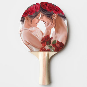 Raquette De Ping Pong Cadeau Personnalisé Floral Chaleureux